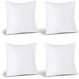 Utopia Bedding Throw Pillows Insert (Pack of 4, White) - 20 x 20 Inches Bed and Couch Pillows - Indoor Decorative Pillows