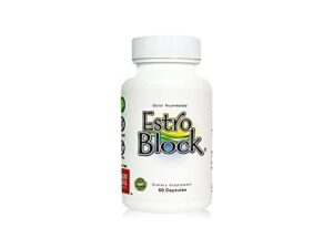 Estroblock - 60 Capsules, DIM and Indole 3-Carbinol for Natural Hormonal Hormone Balance, Acne - Anti Toxic Estrogen Aromatase Inhibitor Blocker. Soy-Free, Dairy-Free, Non-GMO