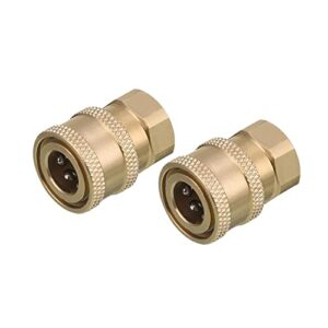 RIDGE WASHER Pressure Washer Coupler, Brass Fittings, 1/4 Inch Quick Connect to Female NPT, 5000 PSI, 2 Pack