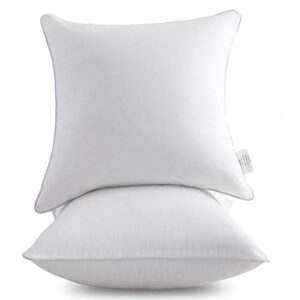 Oubonun 20 x 20 Pillow Inserts (Set of 2) - Throw Pillow Inserts with 100% Cotton Cover - 20 Inch Square Interior Sofa Pillow Inserts - Decorative Pillow Insert Pair - White Couch Pillow
