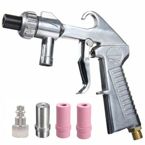 Jewboer Sand Blaster Gun,Sandblasting Sandblaster Gun Kit for Sandblast Blast Cabinet with Ceramic Nozzles