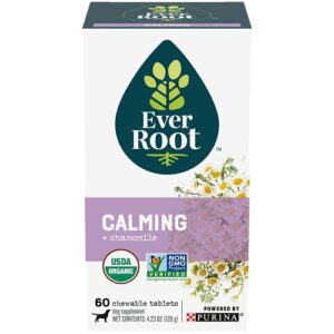 EverRoot Dog Supplement for Dog Anxiety Relief by Purina, Calming Chewable Tablet with Chamomile - 4.23 oz. Canister