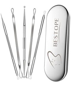 TAYTHI Blackhead Remover Tool, Pimple Popper Tool Kit, Blackhead Extractor tool for Face, Extractor Tool for Comedone Zit Acne Whitehead Blemish, Stainless Steel Extraction tools