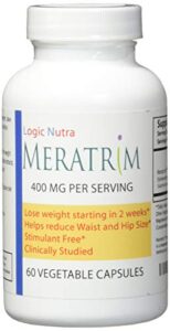 Logic Nutra Meratrim 400mg - Supports Weight Loss, Slimming Formula, Metabolism Support, Appetite Suppression Support, Garcinia, May Help Reduce Belly Fat Stimulant Free - 60 Vegetable Capsules