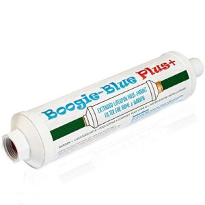 Boogie Blue Plus Garden Hose Water Filter for RV and Outdoor use - Removes Chlorine, Chloramines, VOCs, Pesticides/Herbicides Boogie Blue Plus High Capacity Filter - The Organic Gardener's Choice