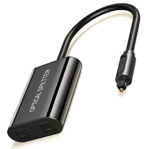 【Upgraded】ANDTOBO Digital Toslink Fiber Optical Splitter 1 in 2 Out Audio Adapter Cable【Signal Enhancement】
