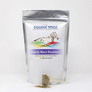 T.H.E. Equine Edge Moody Mare Raspberry - Pure Organic Raspberry Leaf for Calming, 30 Servings