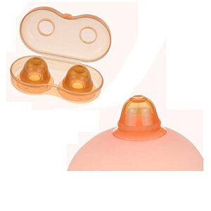 Nipple Sucker Corrector for Inverted, Nipple Puller or Extender,Latch Assist Nipple Enhancer Suckers with Dustproof Case for Woman Mother Breast Feeding Brown Color