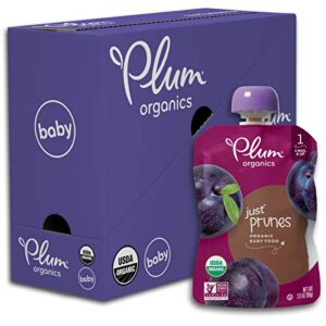 Plum Organics Baby Food Pouch | Stage 1 | Prune Puree | 3.5 Ounce | 6 Pack | Fresh Organic Food Squeeze | For Babies, Kids, Toddlers