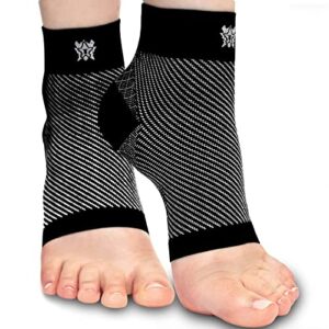 Bitly Plantar Fasciitis Compression Socks for Women & Men - Best Ankle Compression Sleeve, Nano Brace for Everyday Use - Provides Arch Support & Heel Pain Relief (Black, Medium)