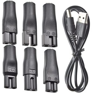 7 PCS Power Cord 5V Replacement Charger USB adapter Suitable for Electric Hair Clippers