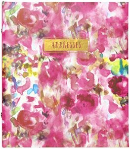 C.R. Gibson Floral Watercolor Refillable 6-Ring Address Book, 440 Entries, 6.5
