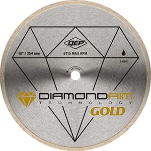 QEP 6-1003Q Continuous Rim Diamond Blade, 10-Inch Diameter, 5/8-Inch Arbor, Wet Cutting, 6115 Maximum RPM