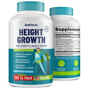 Height Growth Maximizer - Natural Peak Height - Made in USA - Height Pills Bone Growth - Grow Taller Supplement for Adults & Kids - Height Increase Pills - Maximum Height Growth Formula - 120 Capsules
