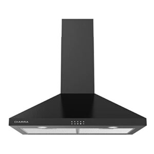 CIARRA Black Range Hood 30 inch 450 CFM with Anti-Fingerprint Design Stove Vent Hood for Kitchen with 3 Speed Exhaust Fan, Anti-Fingerprint Design, Ducted and Ductless Convertible