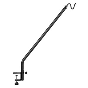 Kingsyard Heavy Duty Deck Hook, 39 Inch, Adjustable Metal Deck Railling Hooks for Hanging Bird Feeders, Planters, Suet Baskets, Lanterns, Wind Chimes, Black