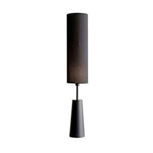 Bloomingville Wood Floor Long Black, Transitional Table Linen Shade Lamp