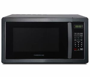 Farberware Countertop Microwave Oven 1.1 Cu. Ft. 1000-Watts with LED Lighting, Child Lock, Easy Clean Interior, Black Stainless Steel