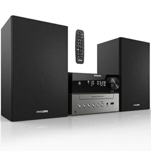 PHILIPS Bluetooth Stereo System for Home with CD Player, Wireless Streaming, MP3, USB, Audio in, FM Radio, 15W, Micro Music Sound System