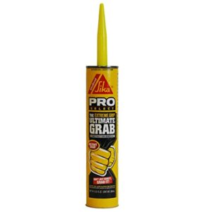 SIKA - SikaBond Ultimate Grab, Gray, Instant grab, Polyurethane adhesive, indoor and outdoor bonding, 10.1 fl.oz Feet