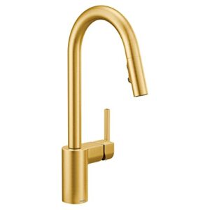 Moen 7565BG Align One-Handle Modern Kitchen Pulldown Faucet with Reflex and Power Clean Spray Technology, Brushed Gold