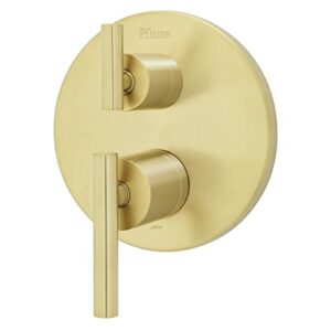 Pfister Contempra Stacked Shower Two Handle Diverter Trim in Brushed Gold (Valve Not Included)