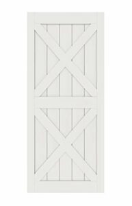 DIYHD 36X84 in Double X Shape White Barn Door Slab MDF Solid Core Interior Door Panel(Disassembled,Finished Surface)