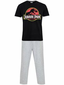 Jurassic Park Mens' Dinosaur Pajamas Size Small Black