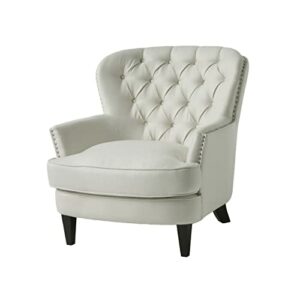 Christopher Knight Home Tafton Fabric Club Chair, Ivory