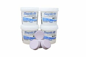Septicfit Septic Chlorine Tablet - 4 Pail Value Pack - 6 Tablet Pails - 8.2 lbs - NOT for USE in Swimming Pools