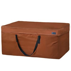 NettyPro Cushion Storage Bags Waterproof for Patio Furniture 50 Inch Outdoor Storage Cushion Bags with Zipper and Handle, Brown