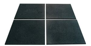 Boden Rubber Floor Tiles with Installation Pins - Durable and Shock Absorbent Flooring for Backyard & Gym - Black 19.5x19.5x0.59 inch/Each (4Pack)