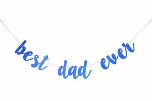 Starsgarden Blue Glitter Best Dad Ever Banner The Man The Myth The Legend Banner, Father/Dad's Birthday Party Retirement Party Decorations Gold Gliter Paper Sign(Bue)