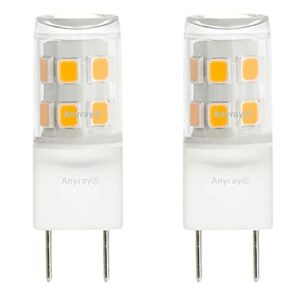 (2)-LED Bulbs G8S Anyray Replacement Bulbs for Samsung ME18H7045FS Microwave Light Bulb 120V 20W G8 (Daylight White 6000K)