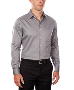 Van Heusen men's Regular Fit Lux Sateen Stretch Solid Dress Shirt, Grey, 18.5 Neck 32 -33 Sleeve XX-Large US