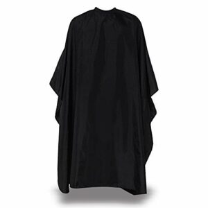 HABBIBI Nylon Salon Barber Cape for Men Women Hairdressing Waterproof, Snap Closure Apron Hair Cutting Stylist Capes for Adults 59x51 Inches- Professional and Home Use (Carbon Black)