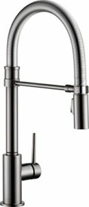 Delta Faucet Trinsic Pro Commercial Style Kitchen Faucet, Kitchen Faucets with Pull Down Sprayer, Kitchen Sink Faucet, Faucet for Kitchen Sink, Magnetic Docking Spray Head, Black Stainless 9659-KS-DST