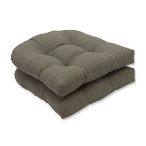 Pillow Perfect Indoor/Outdoor Monti Chino Wicker Seat Cushions, Set of 2, Multicolor, 19 L x 19 W x 5 D, Taupe