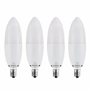 Bogao LED Candelabra Bulb,12W White 6000K LED Candle Bulbs, 85-100 Watt Light Bulbs Equivalent, E12 Candelabra Base,1200Lumens LED Lights,Torpedo Shape (4 Pack 6000K RB)