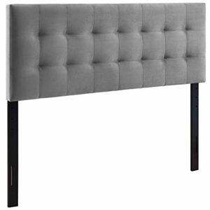 Modway Lily Biscuit Tufted Full Performance Velvet Headboard, Gray