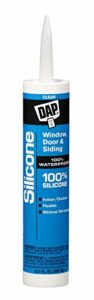 DAP 100% Silicone Rubber Window, Door and Siding Sealant, Clear, 9.8 fl oz (12-Pack)