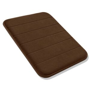 Yimobra Memory Foam Bath Mat Rug, 24 x 17 Inches, Comfortable, Soft, Super Water Absorption, Machine Wash, Non-Slip, Thick, Easier to Dry for Bathroom Floor Rugs, Brown