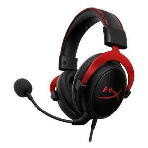 HyperX Cloud II - Gaming Headset, 7.1 Surround Sound, Memory Foam Ear Pads, Durable Aluminum Frame, Detachable Microphone, Works with PC, PS5, PS4, Xbox Series X|S, Xbox One – Red