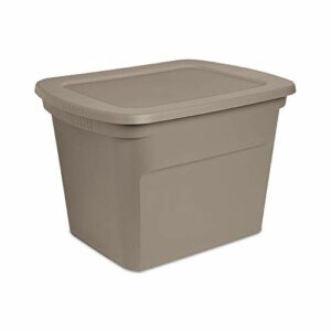 Sterilite 18 Gallon Heavy Duty Stackable Storage Tote, Hazelwood Taupe