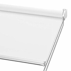 ChrisDowa 100% Blackout Roller Shade, Window Blind with Thermal Insulated, UV Protection Fabric. Total Blackout Roller Blind for Office and Home. Easy to Install. White,20