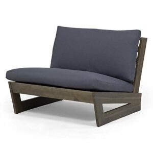 Noble House Sherwood Outdoor Acacia Wood Club Chair in Gray (Set of 2)