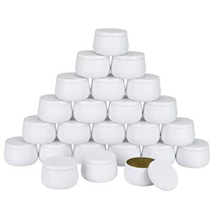 8oz Candle tins with lids,White Candle Jars,Bulk Candle tins for Making Candles,Candle Making Jars(24PACK, White)