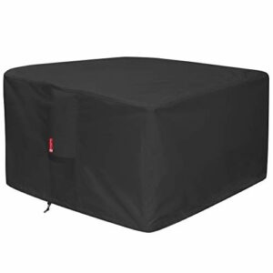 Gas Fire Pit Cover Square - Premium Patio Outdoor Cover Heavy Duty Fabric with PVC Coating,100% Waterproof,Fits for 33 inch,34 inch,35 inch,36 inch Fire Pit / Table Cover (36”L x 36”W x 24”,Black)