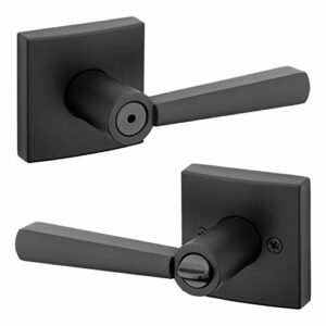 Baldwin Spyglass Privacy Lever for Bedroom or Bathroom Door Handle in Matte Black Featuring Microban Antimicrobial Protection, Prestige Series with a Modern Contemporary Slim Design (93530-013)