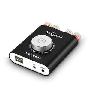 Nobsound NS-20G 200W Mini Bluetooth 5.0 Power Amplifier 2.0 Channel Wireless Receiver Hi-Fi DSP Stereo Headphone Audio Amp LED Display (Black)